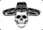 Preview: Totenkopf mit Sombrero DIN A 4